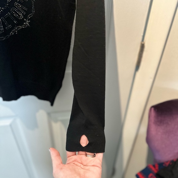 Zadig & Voltaire Black Beaded Fox Wool Sweater Size Small Preowned retail 600 - Picture 3 of 7